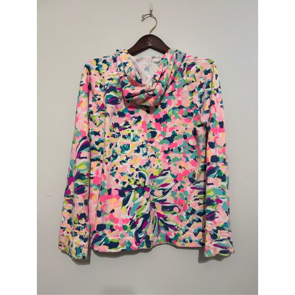 Lilly Pulitzer Skipper Popover Top Pina Colada UPF 50+ Size MEDIUM 1/4 Zip Pocke - Picture 7 of 9